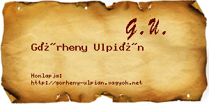 Görheny Ulpián névjegykártya
