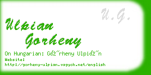 ulpian gorheny business card
